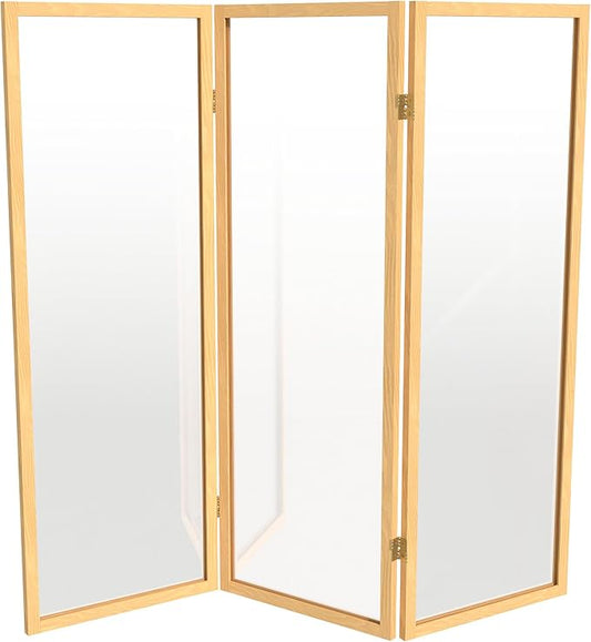 4 ft. Short Clear Plastic Partition Natural 3 Panel