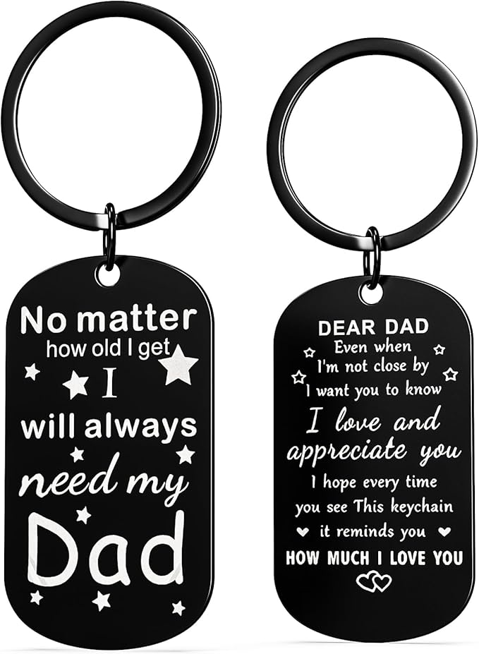 Father's Day Gifts for Dad from Daughter Son Wife, Sentimental Keychain Meaningful Gifts for Dad Husband from Kids, Birthday Christmas Thanksgiving Gift Ideas for Father