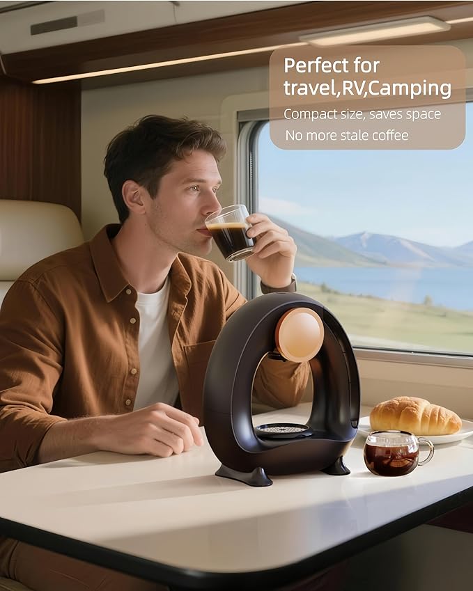 3 in 1 Single Serve Coffee Maker for K Cup Black, Ground Coffee and Tea Leaves, 1400W 20s Fast Heating Mini K Cup Coffee Brewer, One Button Operation, for Small Spaces for Bedroom