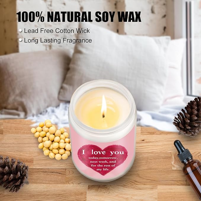 I Love You Gift for Her, Mothers Day Candle for Wife,Mom, Romantic Gift for Her Girlfriend Fiance Bride Birthday Anniversary,Wedding Present for Women,Date Night,Funny Wife Candle for Mothers Day
