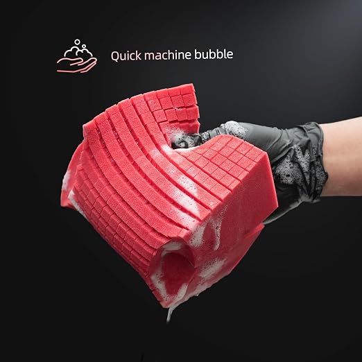 Car Wash Sponge, SPTA 3 Pack Big Red Sponge, Scratch-Free Car Cleaning Sponge, Durable Cross Cut Grid Sponge for Auto Multi Use Cleaning Washing Surfaces
