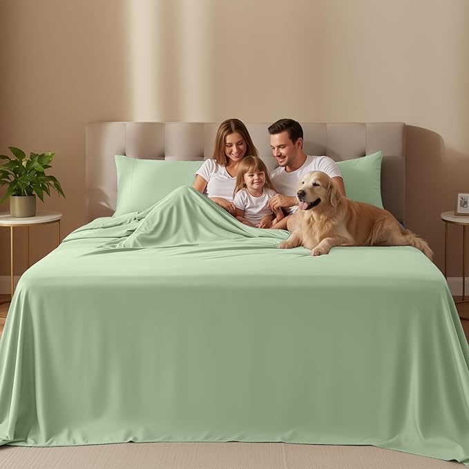 Utopia Bedding California King Size Sheet Set – 4 Piece Bed Sheets, Soft and Breathable Microfiber, Includes 1 Fitted Sheet, 1 Flat Sheet and 2 Pillowcases – Oeko Tex (Sage)