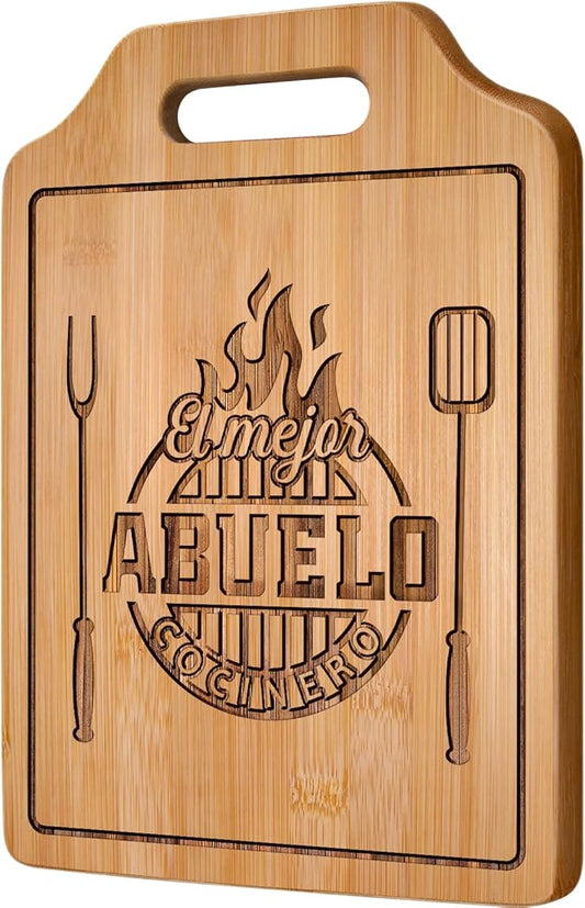 AceThrills Abuelo Gifts for Abuelo Christmas, Regalos para El Abuelos, Regalo de CumpleañOs para El Abuelos - Tabla de Cortar de Bambú Grabada 12.3"L x 8.7"W x 0.4"Th
