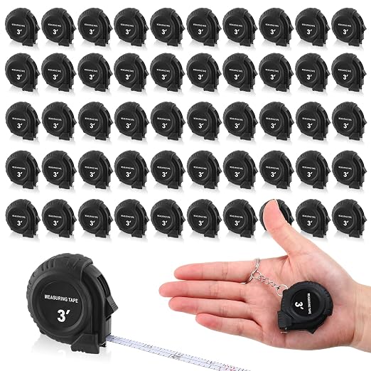 Kanayu Mini Tape Measure Keychains 3 ft Small Retractable Measuring Tape Bulk with Lock Steel Easy Read Pocket for Birthday Party Favors Daily Use