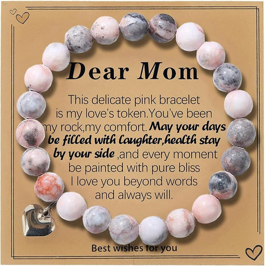Mothers Day Gifts for Mom Wife Grandma, Valentines Day Gifts, Christmas Gift for Mom Women, Birthday, Unique Handmade Natural Stone Bracelet.