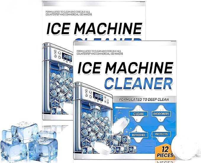 Ice Machine Cleaner and Descaler Tablets, 24/36 Clean Tablets Compatible with Frigidaire, Opal, GE Profile, Kitchenaid, Nickel Safe Scale Remover for Countertop/Ice Makers, Descaler & Odor Eliminator