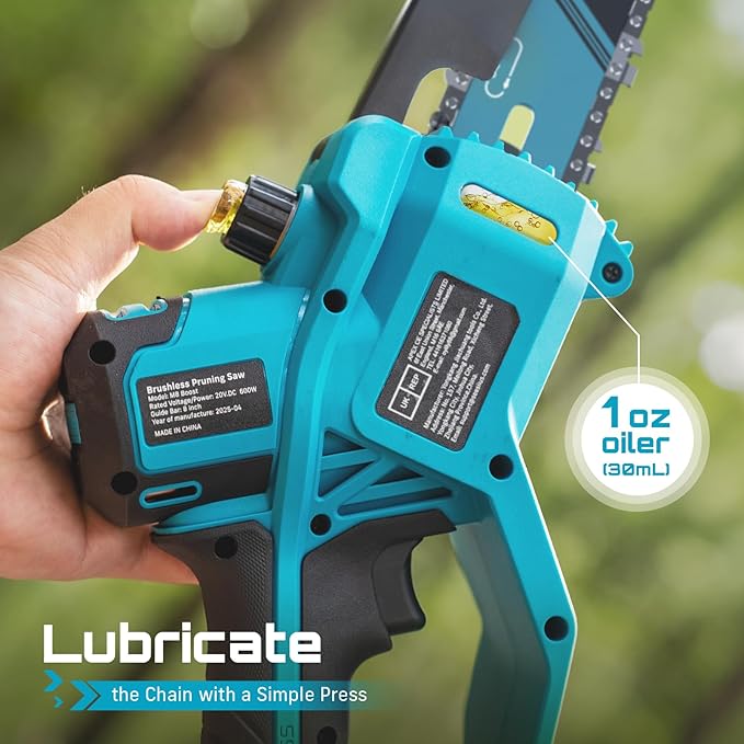 SEESII Flagship 8-Inch Cordless Mini Chainsaw, 2026 Upgraded Brushless Motor, Electric Chainsaw with 2×4000mAh Batteries, Tool-Free Chain Tension & Oiler, Handheld Saw for Fast Tree Branch Cutting