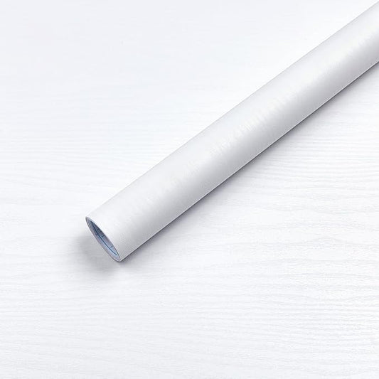 COSNIGHT White Wood Grain Contact Paper Self-Adhesive - Removable Peel and Stick Wallpaper for Kitchen Cabinets, Countertops and Home Decor - Wall Vinyl Wrap Waterproof 15.7In x 196In Renter Friendly