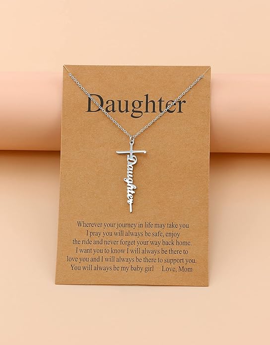 Lcherry Faith Cross Pendant Necklace for Women Religious Christian Jewelry Mother's Day Gifts for Women