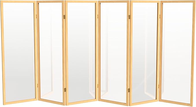 4 ft. Short Clear Plastic Partition Natural 6 Panel