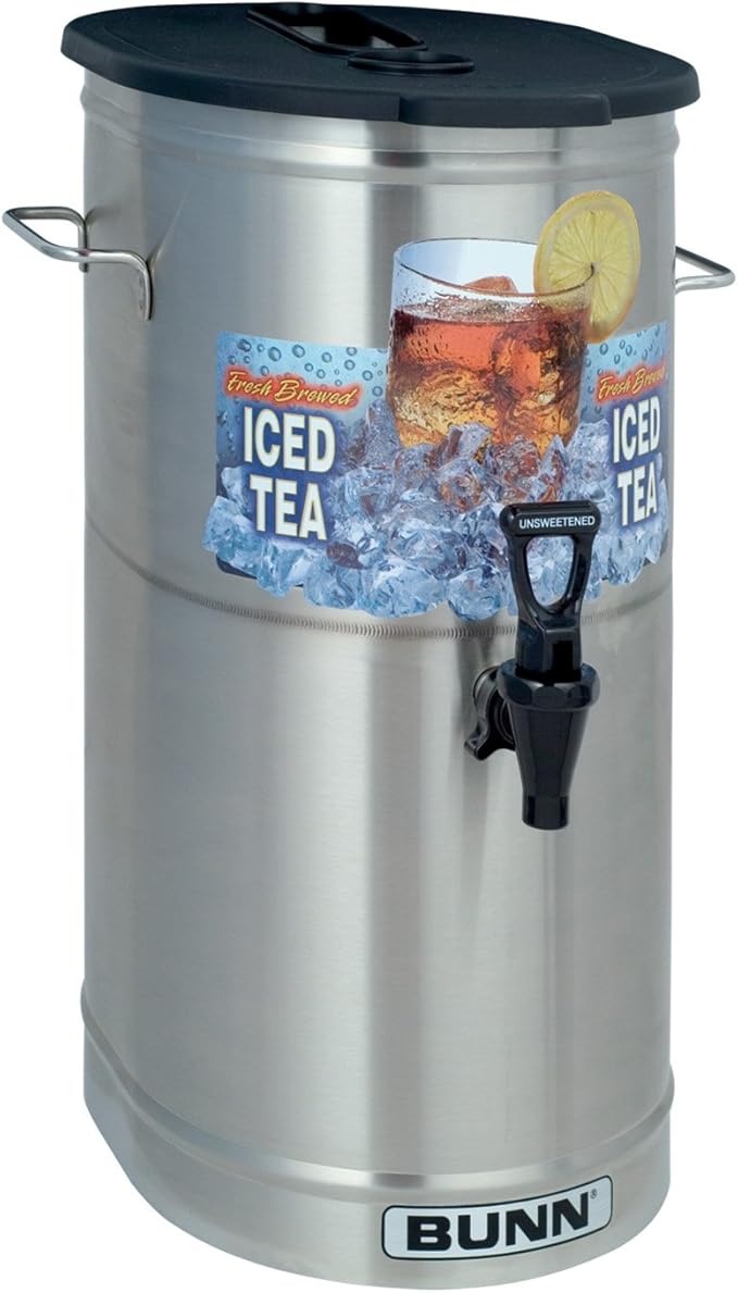 BUNN TDO-4 Commercial Iced Tea Dispenser w/Brew-Thru Lid, Oval