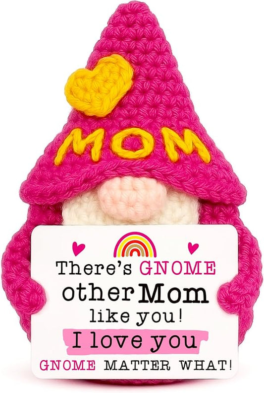 Mom Gifts for Mothers Day - Funny Mother's Day Birthday Handmade Gnome Gift for Mom from Daughter Son, Cute Crochet Gnomes for Mother Mama Mommy I Love You Christmas Stocking Stuffers
