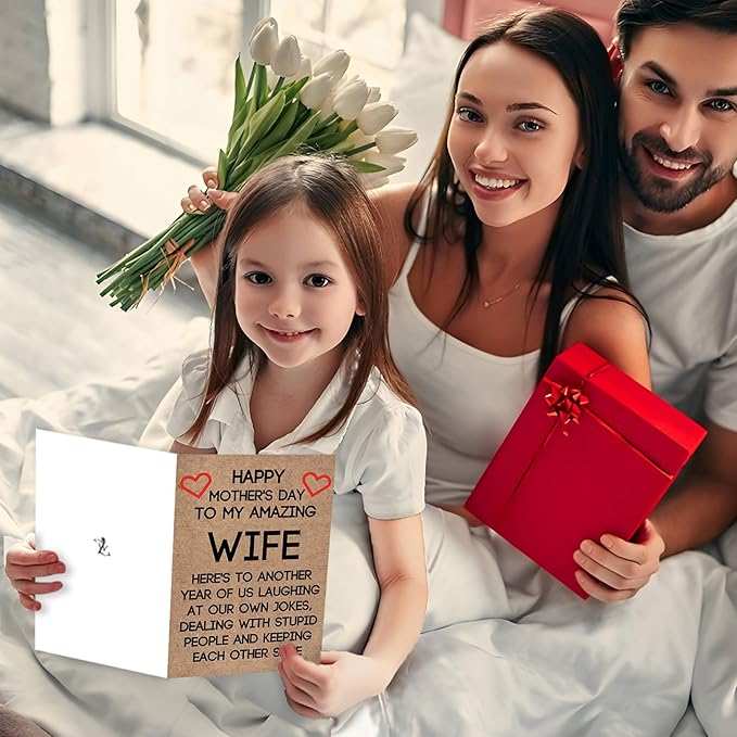 Ziwenhu Rude Wife Mother's Day Card from Husband, Funny Mothers Day Gifts Idea for Wife,Humor Mother's Day Card for Women,Unique Gifts for Mothers Day