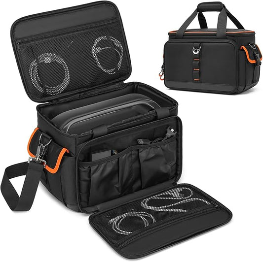 Travel Carrying Case Fits Jackery Explorer 1500/2000 v2, Solar Generator Case for Jackery & Accessories, Portable Power Station Bag with Waterproof Bottom, Strap & Pockets, Multiple Size