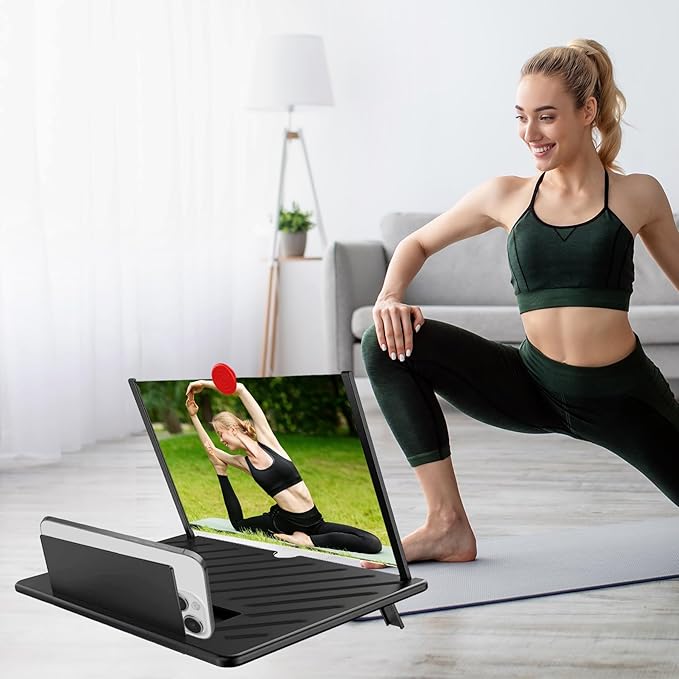 20" Screen Magnifier for Smartphone,3D HD Screen Expanders for Movies, Videos, and Gaming, Screen Magnifier with Adjustable Angle Design Amplifier Desktop Magnifying, Gift for Mom Dad Men Friends