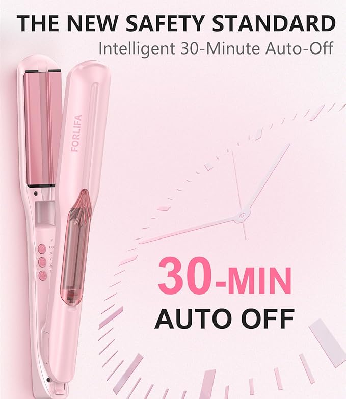 Steam Hair Straightener, 4-in-1 Steam Infared Straightener and Curler for Women, 1.5-inch Steam Flat Iron Hair Straightener for Long Thick Hair, Nourish & Smooth, Reduce Damage, Dual Voltage
