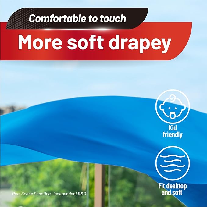 Plastic Table Cloth, 110 Ft X 54 in Disposable Tablecloth Blue Tablecloth Premium PEVA Plastic Table Cloth Disposable with Any Cut Sliding Cutters for Picnics, Parties, Birthdays, Festivals