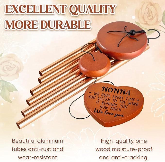 Nonna Gifts, Gifts for Nonna, Nonna Birthday Gift for Grandma from Grandkids, Nonna Wind Chimes for Birthday Thanksgiving Christmas Mothers Day, Best Nonna Present Gift Ideas - We Love You