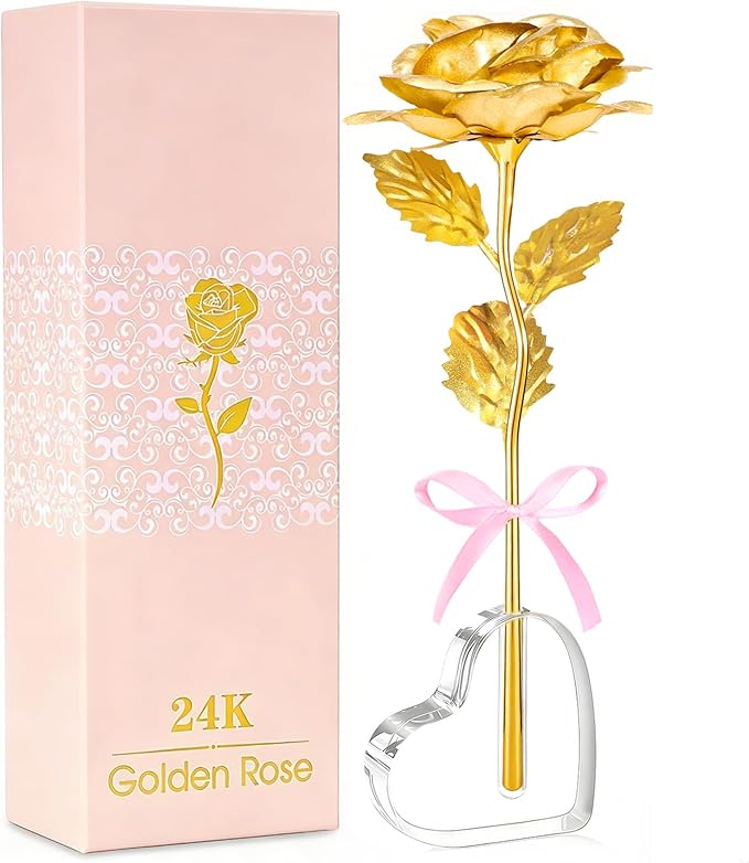 Mothers Day Mom Gifts for Women Grandma, Artificial Forever Birthday Flowers Galaxy Glass Eternal Roses with Heart Shaped Crystal Vase, Mother's Day Anniversary Wedding Rose Gifts for Wife Sister
