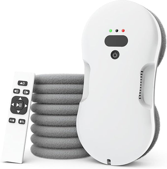 Window Cleaning Robot, Automatic Window Cleaner Robot with Dual Spray, Edge Detection, Intelligent Path Planning, 3000pa Strong Suction, Anti-Drop Protection for Glass