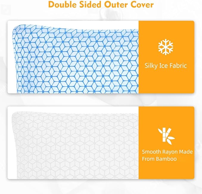 Love Attitude Shredded Memory Foam Pillows Queen Size Set of 2, Cooling Firm Pillows Queen Size 2 Pack for Bed, Adjustable for Side Back Stomach Sleepers
