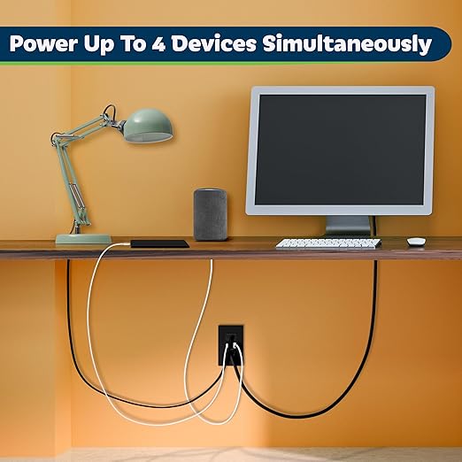 TOPGREENER 2-Port USB Outlet, Type C USB Wall Outlet, 15 Amp Tamper Resistant Receptacle Plug, USB Outlets Receptacles, Wall Plate Included, UL Listed, TU21536AC-BK-2PCS, Black, 2 Pack