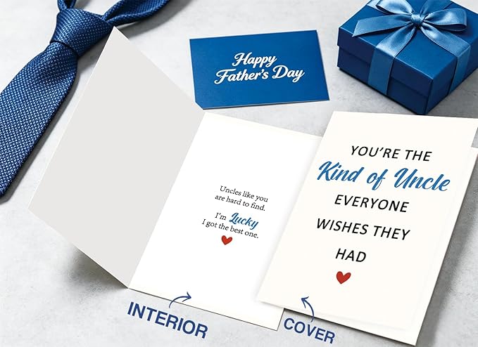 Fathers Day Card Gifts for Uncle from Niece Nephew, Personalized Double-Sided, Minimalist Premium Design, Perfect Father's Day Decoration Ideas