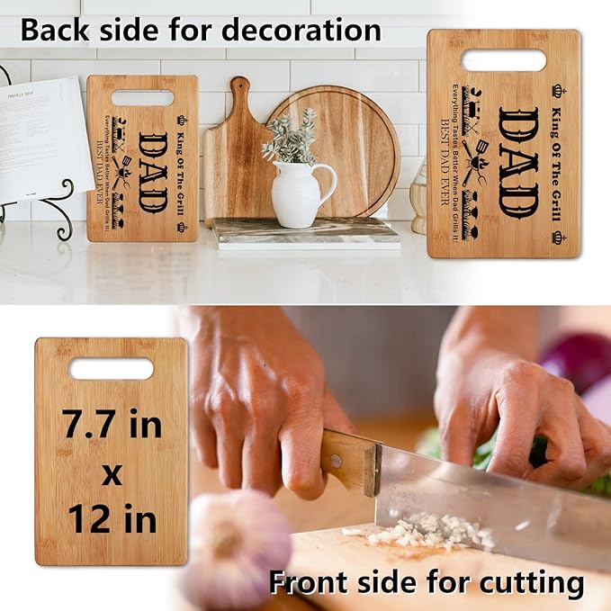 Grill Grilling Gifts for Dad, BBQ Cutting Board, King Of The Grill, Father's Day Gifts For Dad, Best Dad Ever Gift For Father