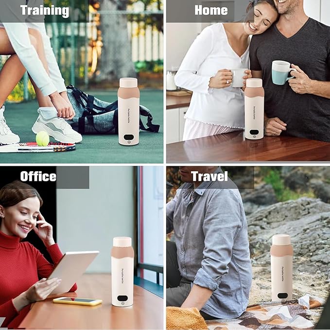 Travel Electric Kettle Small 304 Stainless Steel Portable Kettle with Automatic Shut Off & 6 Temperature Control for Coffee/Tea/Milk, 450mL Mini Hot Water Boiler