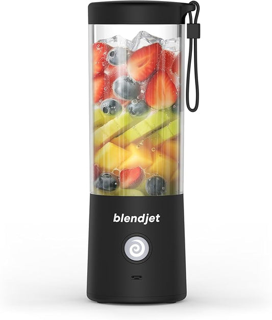 BlendJet 2 Portable Blender for Smoothies & Shakes - 16oz BlendJet Cordless Personal & Small Blender, USB-C Rechargeable & Self Cleaning - (Black)