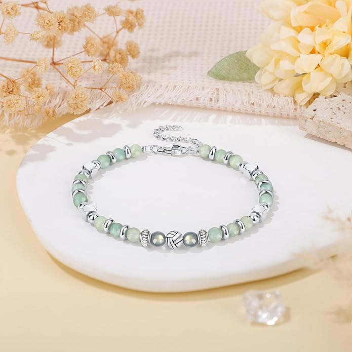 JoycuFF 𝗚𝗶𝗳𝘁𝘀 𝗳𝗼𝗿 𝗪𝗼𝗺𝗲𝗻 𝗠𝗼𝗼𝗻𝘀𝘁𝗼𝗻𝗲 𝗕𝗿𝗮𝗰𝗲𝗹𝗲𝘁 Amazonite Colorful Imperial Jasper Stainless Steel Beads Bracelets, Mothers Day Birthday Christmas Valentines Graduation Gifts
