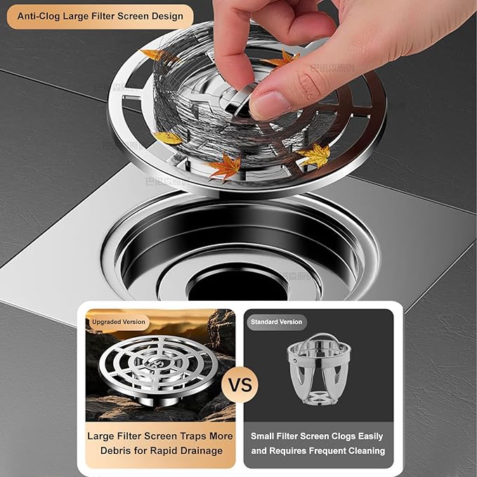 Shower Drain Anti-Backflow Stopper - Magnetic Shut-Off Valve, 304 Stainless Steel Odor-Proof Shower Drain Plug, Suitable for 1 1/2 inch Pipes (4.33in/110mm High)