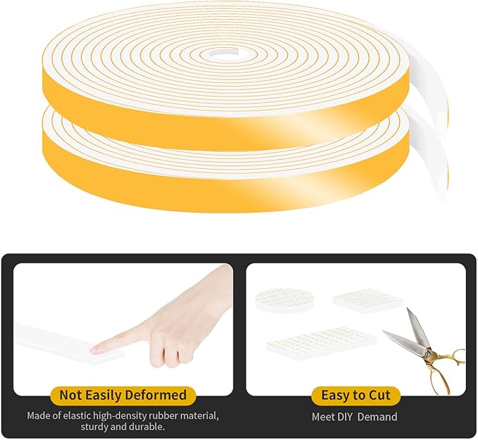 Weather Stripping Door Seal Strip,Weather Stripping,Door Seal Strip for Door Frame,Window(White,1/2 in x 1/8 in x 26Ft)