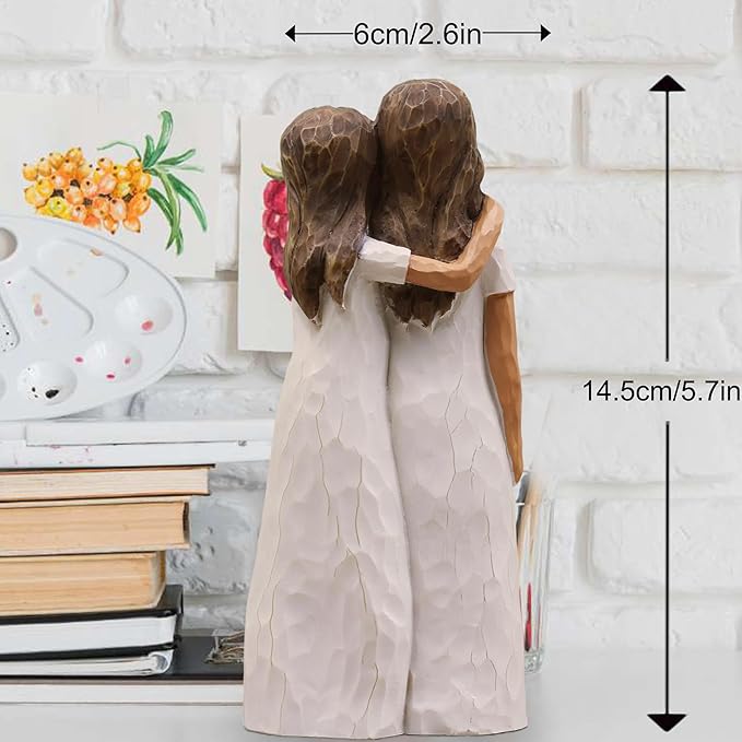Gifts for Mom, Mom Gifts from Daughters, Sculpted Hand-Painted Figurine (deep Skin Tones)