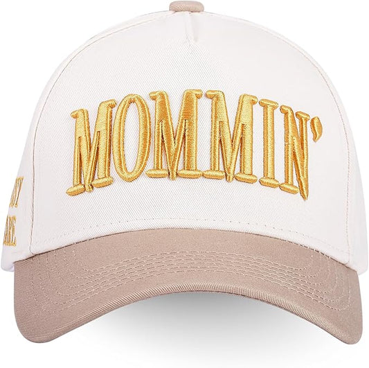 Womens Trucker Hat - with Mommin Embroidery Ponytail Fit - Mothers Day Great Gifts for Mom Wife Stepmom