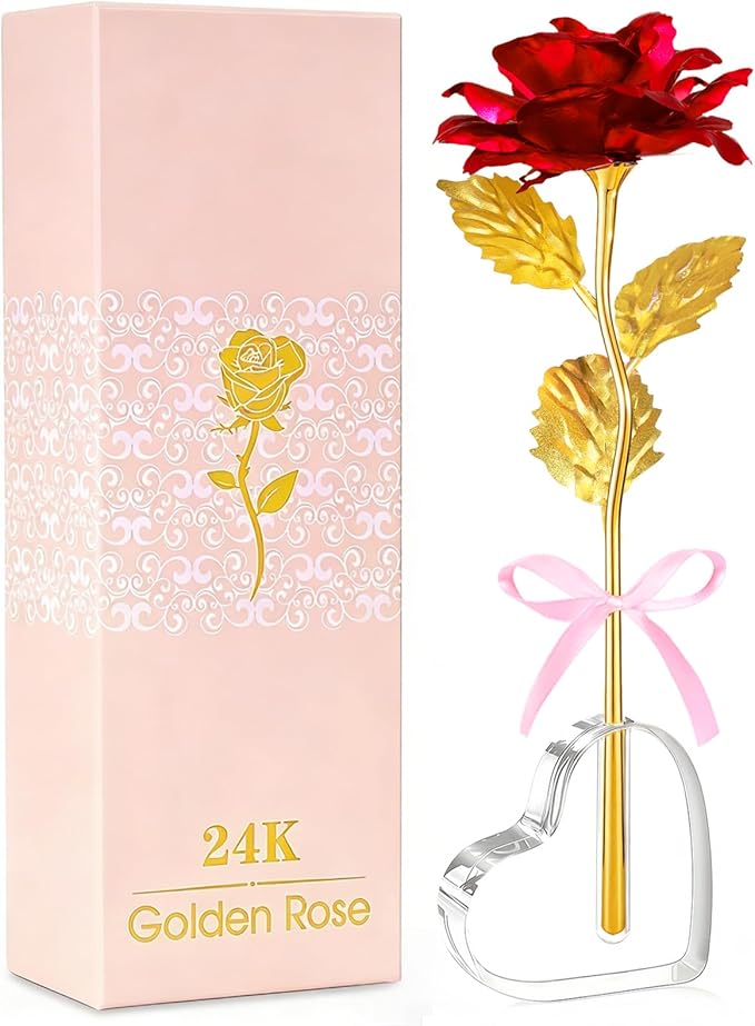 Mothers Day Mom Gifts for Women Grandma, Artificial Forever Birthday Flowers Galaxy Glass Eternal Roses with Heart Shaped Crystal Vase, Mother's Day Anniversary Wedding Rose Gifts for Wife Sister