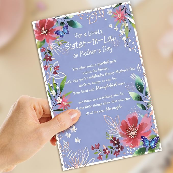 Happy Mothers Day Card Gifts for Sister in Law, Sister-in-Law Mother's Day Card, Mothers Day Gift Ideas