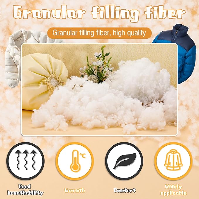 Polyfill Stuffing, 4.4 LB/2000G Pillow Stuffing Premium Poly Filling Stuffing, Plant Fiber Filling with Certificate for Couch, Plush Pillows, Cushion, Stuffed Animals, Cloud Decorations