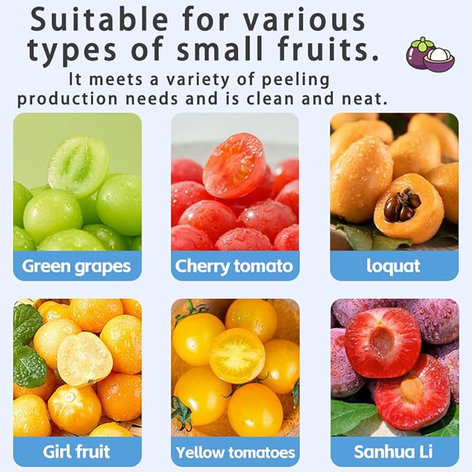 New Automatic Peeler Machine, Portable USB Rechargeable Peeling Machine,Grape Tomato Plum Cherry Skin Remover Tool，Electric Fruit Peeler Skin Remover Tool Garlic Peeler Machine (White)