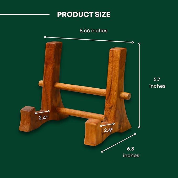 Chopping Board Stand – Teak Wood – Premium Handmade Holder Organizer for Boards, Drying Rack, Single or Dual Slot, Fits Thick Boards, Air-Dry Base (1 Slot (2.4 in Thickness) - 2 Pieces)