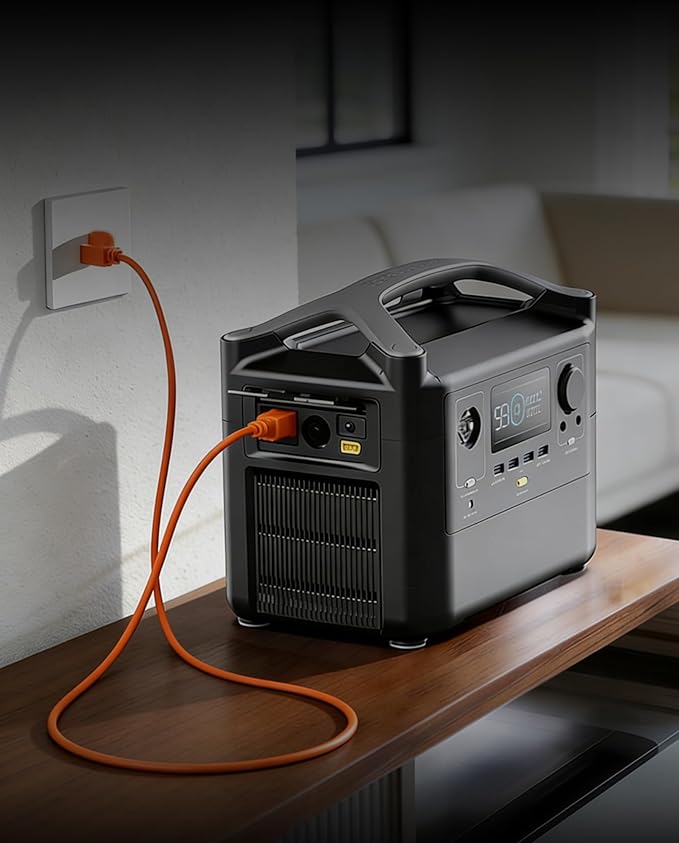 Heavy-Duty Power Station Charging Cable, 14AWG Fast Charger Cable for Jackery Explorer 2000/1500/1000 Pro,Ecoflow Delta/River Series,Bluetti EB3A;Anker 757/767, 125V 15A AC Power Cord Orange(16FT)