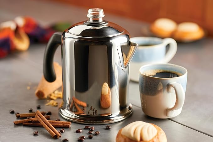 Farberware Classic Yosemite Stainless Steel Stovetop Coffee Percolator - 8 Cup, Silver