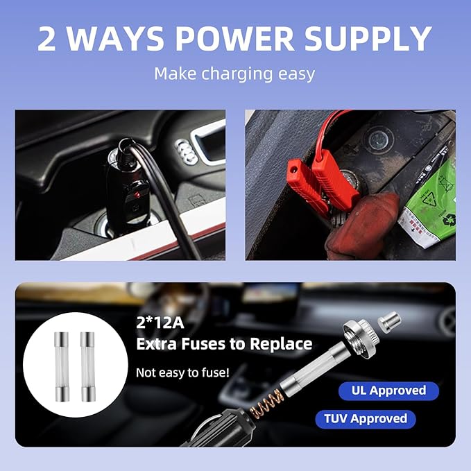 5 Ton 12V Electric Car Jack Hydraulic, 5-in-1 Portable Car Jack with Tire Inflator & Impact Wrench, LED Light Auto Stop Safety Lock for SUV MPV, Garage & Roadside Emergency Use
