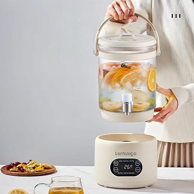 Lemuugo 3L Electric Kettle,Glass Teapot with Infuser,Health Pot with Strainer,Tea Maker for Soup, Porridge, Herbal,Mulled Wine Pot Beverage,for Iced Tea/Coffee,Temperature Control, for Home&Office