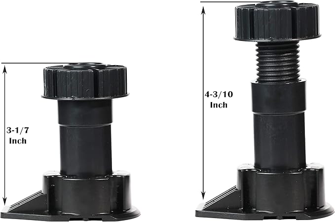 Berta 2-Pack, Cabinet Leveler Legs-330 lb Capacity, Leg-Adjusts from 3 1/7" - 4 3/10" (80-110 mm) (80-110 mm, 2 Pieces)