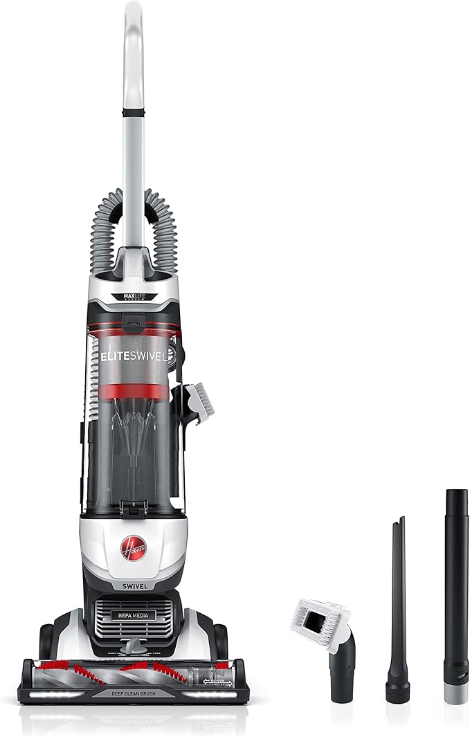 Hoover MaxLife Elite Swivel Vacuum, Bagless Upright Vacuum | HEPA Media Filtration, MAXLife System, WindTunnel Technology, Corded Vacuums for Home Use