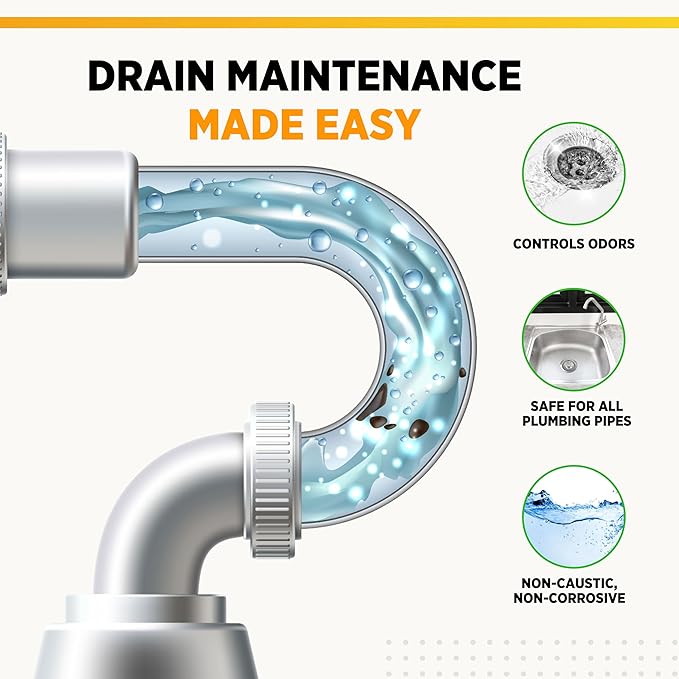 Instant Power Commercial Drain Maintainer - Drain Cleaner Liquid, For Sink Drains, Toilet Clogs, and Grease Traps, Made in USA, Clog Remover Liquid - 1 Gallon 4 Pack