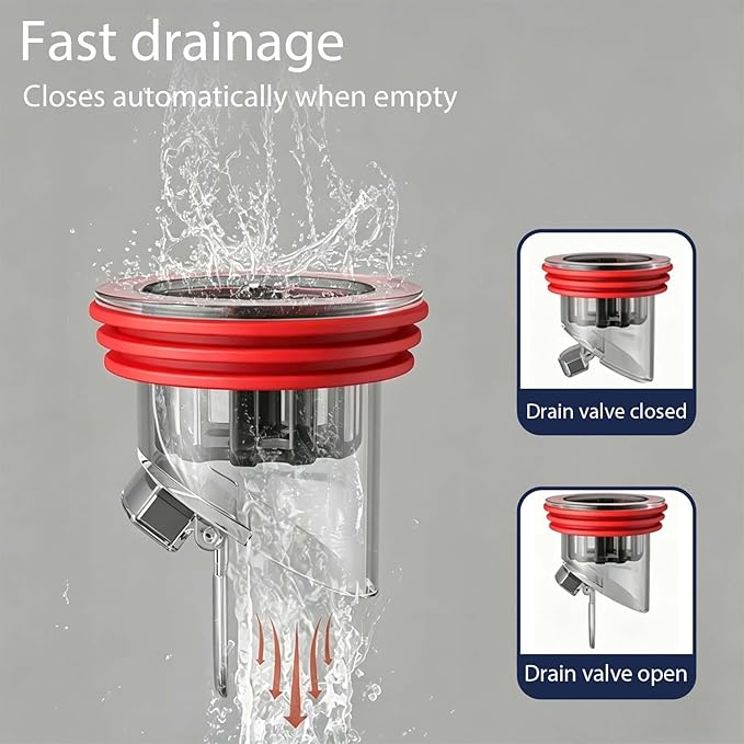 3PCS Shower Floor Drain Backflow Preventer, Backflow Preventer with Magnetic Closure Valve, Hair Catcher, and Silicone Reducer Ring, Fits 1.7''-3.9'' Id Drains, Sewers, and Pipes