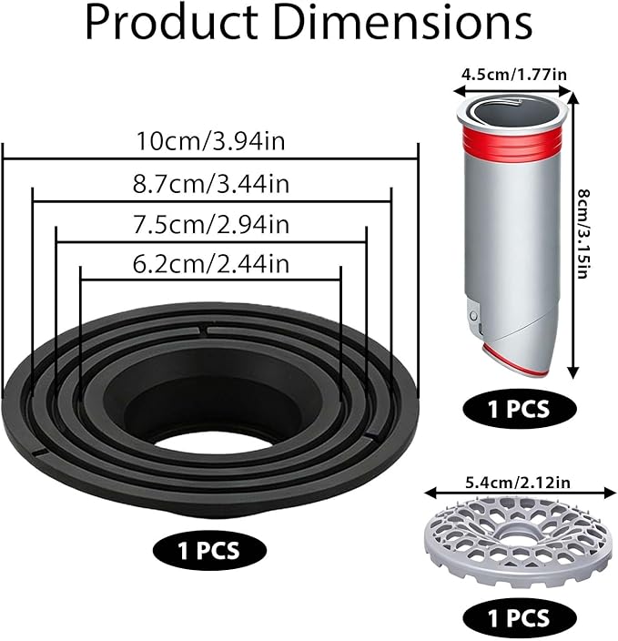 3PCS Shower Floor Drain Backflow Preventer, Backflow Preventer with Magnetic Closure Valve, Hair Catcher, and Silicone Reducer Ring, Fits 1.7''-3.9'' Id Drains, Sewers, and Pipes