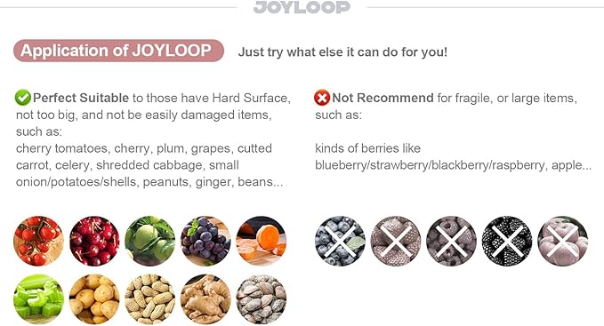 JOYMOOP Fruit Washer and Spinner with Brush, Large Cleaning Bowl for Fruits, Vegetables and Salad, Produce Scrubber